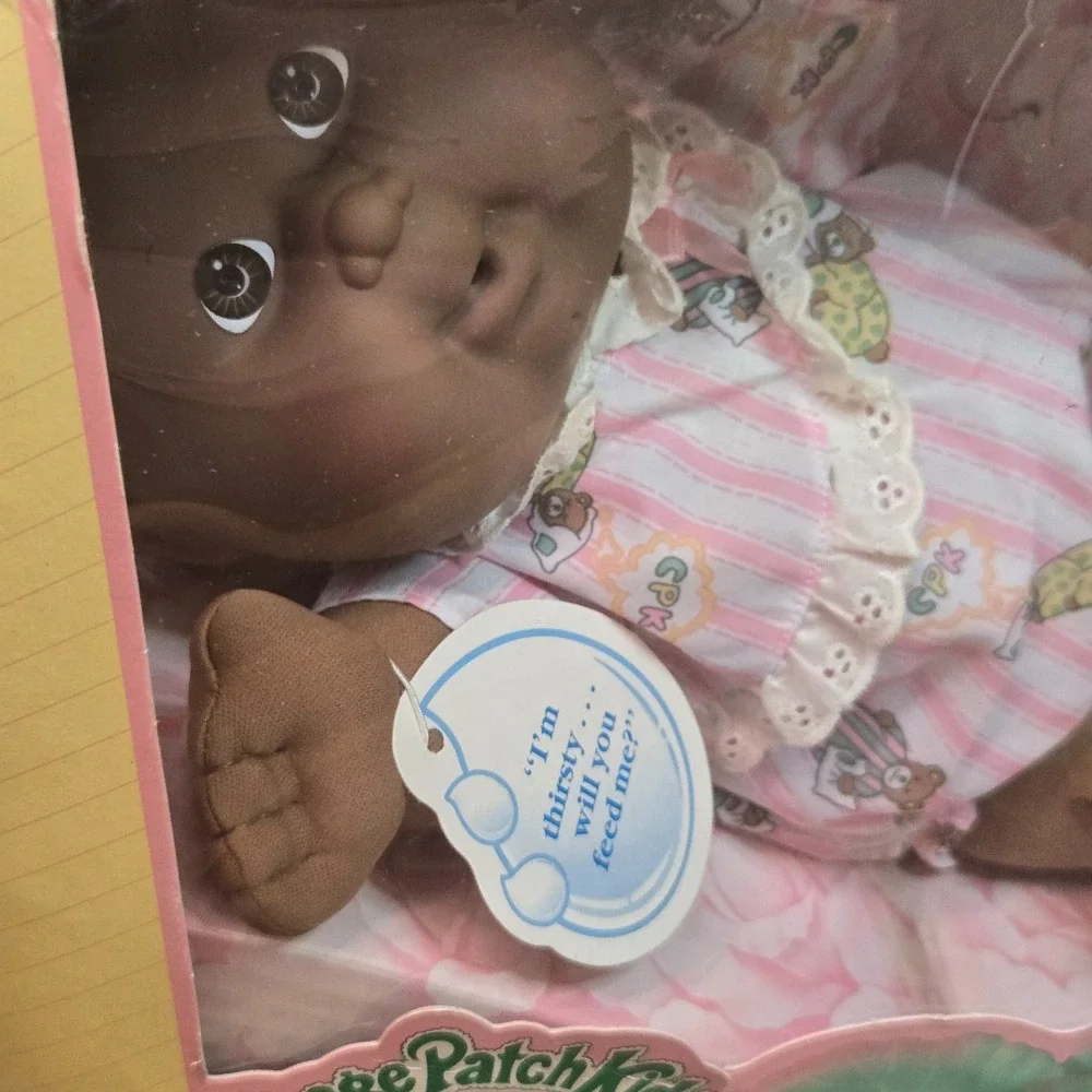 1992 Hasbro Open Box Cabbage Patch Kids Doll Baby Cries So Real African American